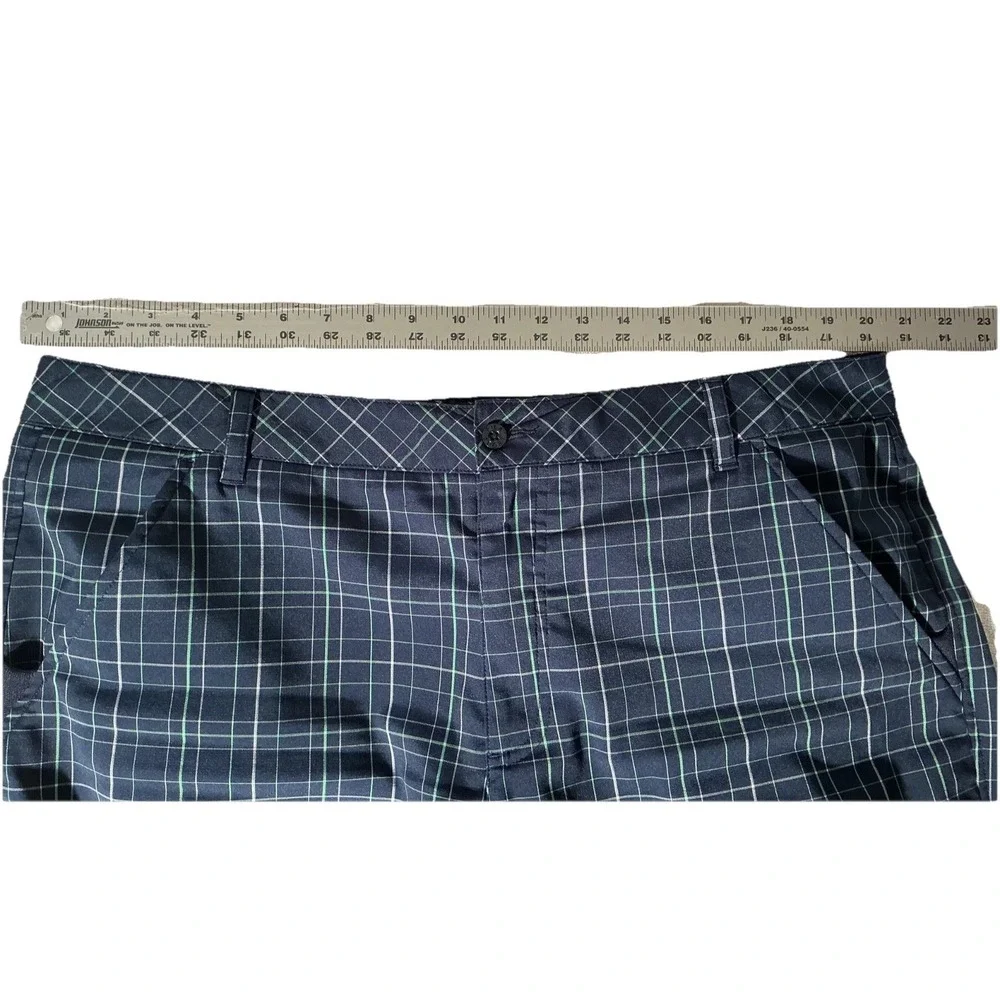 Fila Sport Golf Shorts Mens Sz 40 Black Plaid Performance‎ Flat Front Stretch